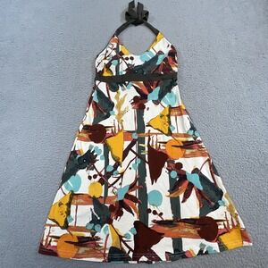 Patagonia Dress Womens M Multicolor Sundress Halter Tie Empire Waist Knee Length